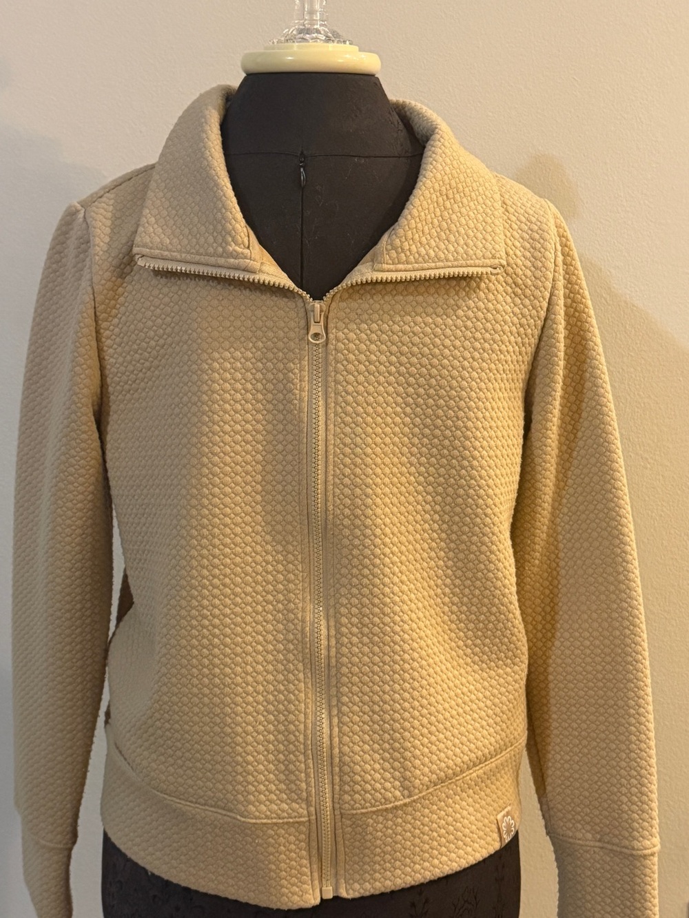 Pro Player Beige Quilted Zip Bomber Jacket